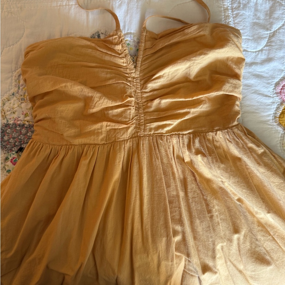 Mimi & Dottie Cantaloupe Color Halter Sundress